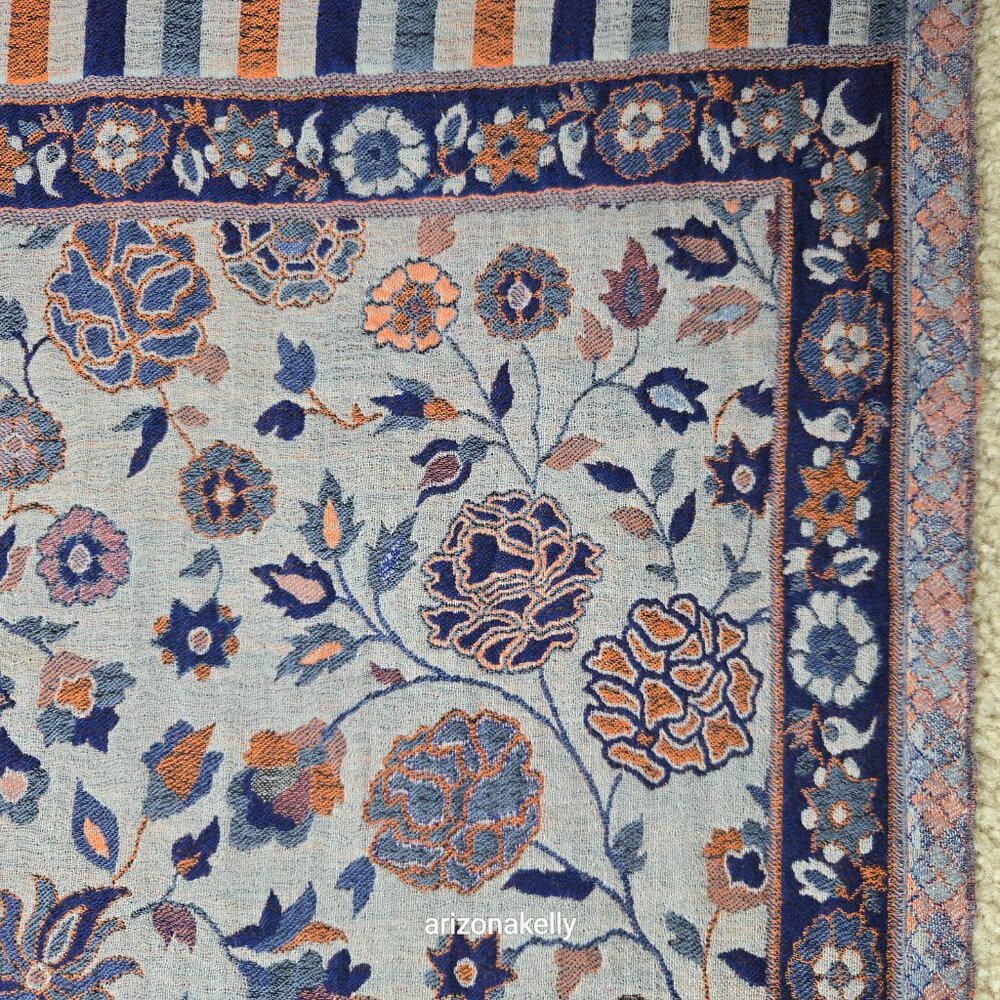 NWOT Cashmere Jacquard Jamawar Scarf Shawl - Picture 5 of 15